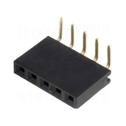 Konttakt letva ženska pod uglom 90°﻿ 1 red 5 pina R-2,54mm - K-LZU105-2ZN