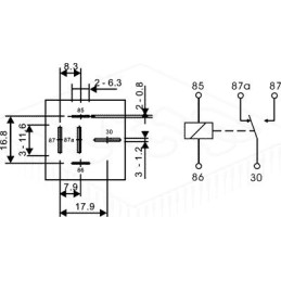 AM3-12P - Auto rele 1UU 12V 80A 72E, za montažu