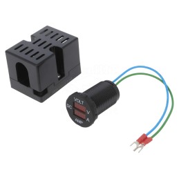 AE-A25-7 - Auto Voltmetar 7-33V i Ampermetar 100A Crvena LED