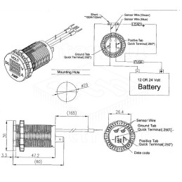 AE-A25-7 - Auto Voltmetar 7-33V i Ampermetar 100A Crvena LED