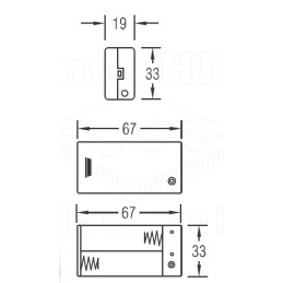 EMKB2ZPP-2 - Kućište baterija 2x AA (1x2) zatvoreno sa prekidačem