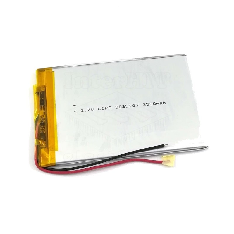 LP-3085103A - Litium polimer Aku. Baterija 3,7V 3,0x85x103mm 2500mAh LP-3085103A - Litium polimer Aku. Baterija 3,7V 3,0x85x103mm 2500mAh