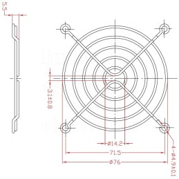 Mreža ventilatora 80x80mm﻿ - VENT-MB1